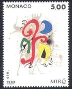 Monaco 1993 Joan Miro / Art / Painting / Artists / Contemporary / Modern 1v (n39998)