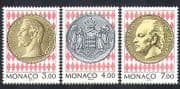 Monaco 1994 Coins / Portraits / Royalty / Coat-of Arms 3v set (n21297)