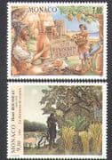 Monaco 1994 Defoe / Rousseau / Books / Art / Paintings / Literature / Snake / Bird 2v (n38076)