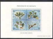 Monaco 1995 Jujube Tree/ Plants/ Nature/ Fruit/ Seasons 4v m/s (n36260)