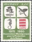Monaco 1995 Nature Protection Association/ Bird/ Seahorse/ Tree/ Conservation 1v (n40587)