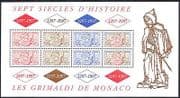 Monaco 1997 Grimaldi Dynasty / History / Heraldry / Horses / Coat-of-Arms 8v m / s n40340