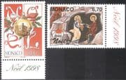 Monaco 1998 Christmas/ Greetings/ Nativity/ Art/ Painting/ Decoration 2v set (n43545)
