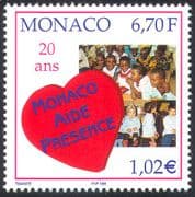 Monaco 1999 Aid and Presence Charity/ Welfare/ Health/ Hospitals/ Orphanages/ Children/ Heart 1v n41492