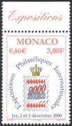 Monaco 2000 Stamp Exhibition/ Emblem/ Crest/ StampEx 1v (n43541)