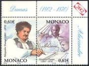 Monaco 2002 Dumas / Books / Writers / People / Literature / Stories 2v set pr (n38374)