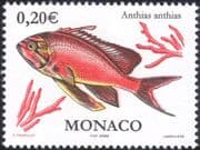 Monaco 2002 Swallowtail Seaperch/ Fish/ Marine/ Nature/ Conservation 1v (mc1070)