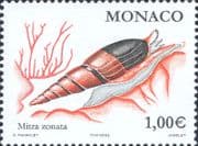 Monaco 2002 Zoned Mitre/ Sea Shells/ Snail/ Nature/ Molluscs/ Gastropods 1v (mc1408)