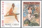 Monaco 2003 Europa / Poster Art / Tourism / Design / Holidays / Women 2v set (n38651)
