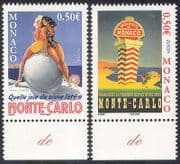 Monaco 2004 Europa / Holidays / Tourism / Posters / Art / Monte Carlo / Women 2v set n38477
