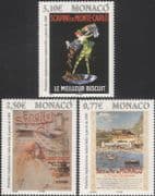Monaco 2005 Posters/ Poster Art/ Biscuits/ Tourism/ Harlequin/ Business/ Bath 3v set (n36414)
