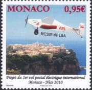 Monaco 2010 Electric Plane/ Mail Flight/ Aircraft/ Aviation/ Transport 1v (mc1103)