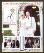 Monaco 2011 Prince Albert II/ Princess Charlene/ Wedding/ Royalty 4v m/s (mc1299)