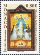 Monaco 2013 Venerable Brotherhood of Mercy/ Religion/ Virgin/ Mosaic/ Art 1v (mc1143)