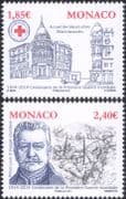 Monaco 2014 World War One/ Prince Louis II/ Hotel/ Soldiers /WW1/ Ambulance/ Transport/ Buildings/ Architecture/ Red Cross/ Royalty 2v set (mc1036)