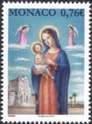 Monaco 2015 Christmas/ Greetings/ Virgin/ Child/ Church/ Angels/ Buildings/ Architecture/ Palm Trees/ Palms/ Nature/ Art 1v (mc1046)