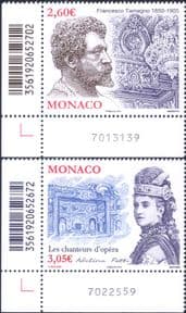 Monaco 2015  F. Tamagno/ A. Patti/ Music/ Opera Singers/ People  2v set  (mc1357)