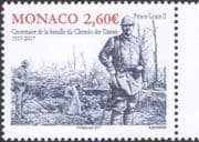 Monaco 2017 Battle of Chemin des Dames/ WWI/ Soldiers/ Army/ Military/ Prince Louis II/ Royalty 1v (mc1117)