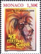 Monaco 2019 Circus Festival/ Lion/ Wild Animals/ Nature 1v (mc1215)