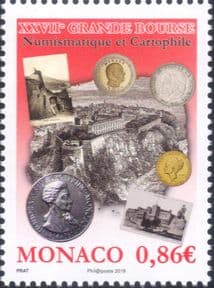 Monaco 2019  Coins/ Stamps/ Postcards/ Buildings/ Castle/ Exhibition  1v  (mc1307)