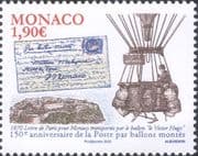 Monaco 2020 Balloon Post/ Hot Air Balloons/ Aviation/ Aircraft/ Transport/ Mail 1v (mc1262)