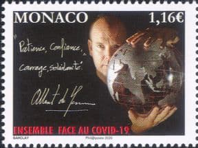Monaco 2020  COVID 19/ Medical/ Health/ Prince Albert II/ Globe/ Welfare/ Royalty  1v  (n46415)