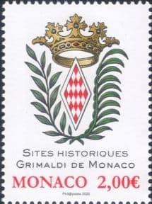 Monaco 2020   Grimaldi Historical Sites/Coat-of-Arms/ Emblem/ Crest 1v  (mc1312)