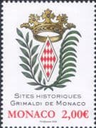 Monaco 2020 Grimaldi Historical Sites/Coat-of-Arms/ Emblem/ Crest 1v (mc1312)