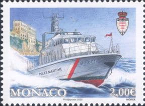 Monaco 2020  Police Launch/ Boat/ Law/ Order/ Marine Transport  1v  (mc1310)