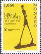 Monaco 2021 Alberto Giacommetti/ Sculptor/ Statue/ Artists/ Art/ Sculpture 1v (mc1272)
