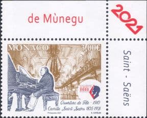 Monaco 2021  Camille Saint-Saens/ Music/ Composers/ Piano/ Buildings/ People  1v  (mc1303)