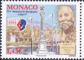 Monaco 2022  Prince Albert I/ Monument/ Buildings/ Royalty/ People  1v  (mc1346)