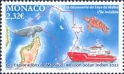 Monaco 2023 Exploration of Indian Ocean/ Research Ship/ Map/ Turtle/ Boats/ Transport 1v (mc1387)