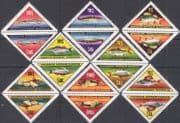 Mongolia 1962 Fish/ Marine/ Nature/ Wildlife/ Perch triangles/ triangular t-b prs 8v set (n12202a)
