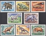 Mongolia 1966 Mammoth / Dinosaurs / Prehistoric / Reptiles / Animals 8v set (n11582)