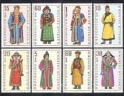 Mongolia 1969 Costumes / Clothes / Textiles / Decoration / People 8v set (n17834)