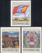 Mongolia 1974 Mongol Republic 50th/ Flag/ Plane/ Tractor/ Horses 3v set (n21733)