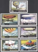 Mongolia 1977 Air Balloons / Zeppelin / Airships 7v n11580
