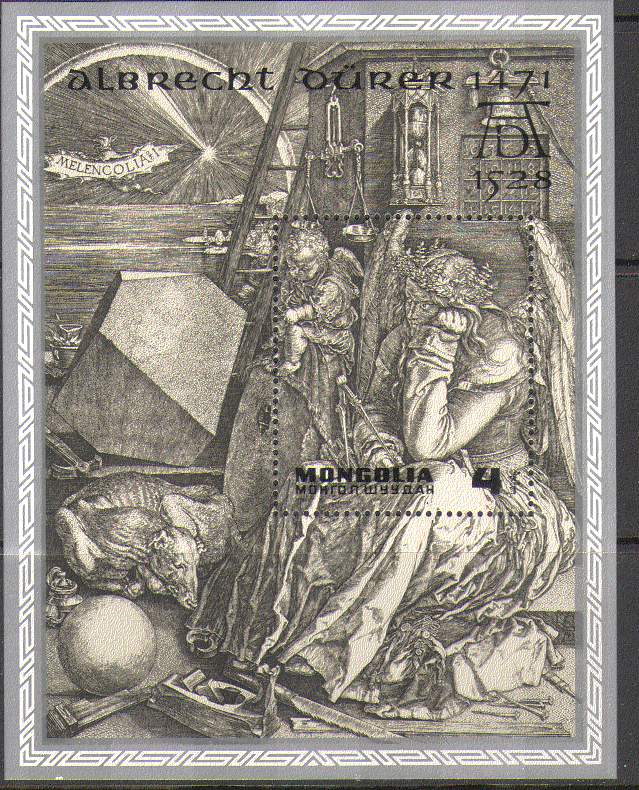 Mongolia 1978 HALLEY'S COMET/ Space/ Durer/ Dog/ Art/ People/ Astronomy 1v m/s (n15744)