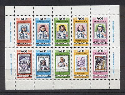 Mongolia 1980 SPACE / Cosmonauts 10v sht ref:n11677