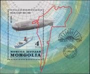 Mongolia 1981 Graf Zeppelin/ Polar Flight/ Ship/ Air Balloon/ Map 1v m/s (n11581)