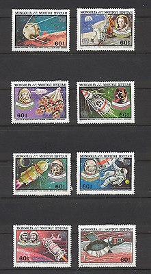 Mongolia 1982 S PACE/ Laika/ Dogs/ Astronauts/ Rockets/ Satellites 8v set (n11678)