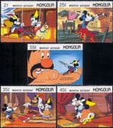 Mongolia 1987 Little Tailor/ Disney/ Mickey/ Grimm/ Fairy Tales/ Stories/ Cartoons 5v set (b6301y)