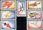 Mongolia 1987 Tropical Fish/ Goldfish/ Angelfish/ Swordtail/ Platy/ Nature 7v set (n12203)