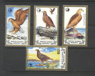 Mongolia 1988 Birds / Raptors / Eagles / Nature 4v set n12160