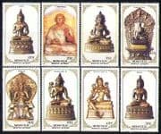 Mongolia 1988 Buddha / Religion / Statues / Art / Carving / Sculptures 8v (n15606b)
