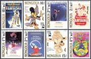 Mongolia 1991 Disney/ Fantasia/ Mickey/ Music/ Films/ Cinema/ Cartoons/ Animation 8v set (b6301v)