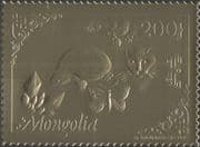 Mongolia 1993 Turtle/ Bee/ Wild Cat/ Butterfly/ Animals/ Nature 1v s/a GOLD (b4973g)