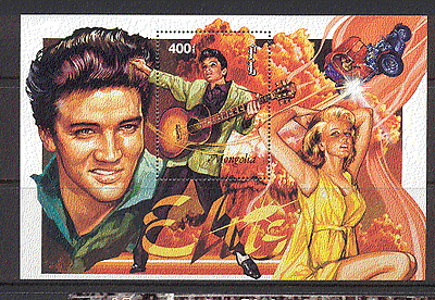 Mongolia 1995 ELVIS / Car / Music / People / Guitar m / s (s3879)