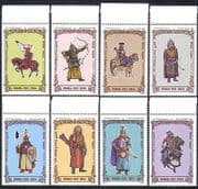 Mongolia 1997 HORSES / Warriors / Soldiers / Military / Archery / Weapons 8v set (n15616)